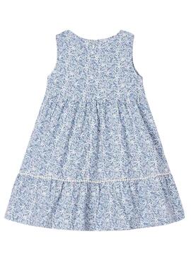 Vestido Mayoral Pecherin Crochet Azul para Niña