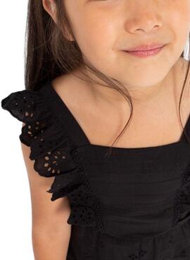 Mono Mayoral Perforado Negro para Niña