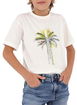 Camiseta Mayoral Palm Trees Blanco para Niña