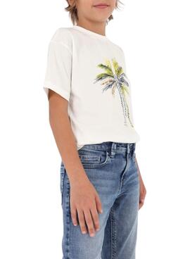 Camiseta Mayoral Palm Trees Blanco para Niña