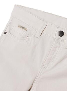 Pantalón Mayoral Sarga Slim Fit Blanco para Niño