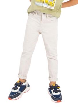 Pantalón Mayoral Sarga Slim Fit Blanco para Niño