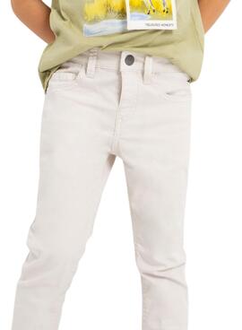 Pantalón Mayoral Sarga Slim Fit Blanco para Niño