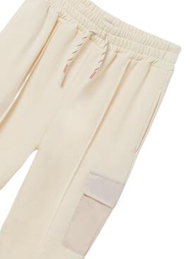 Pantalón Mayoral Cropped Felpa Beige para Niña