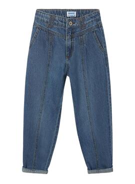 Pantalón Mayoral Cropped Denim Slouch Azul Niña