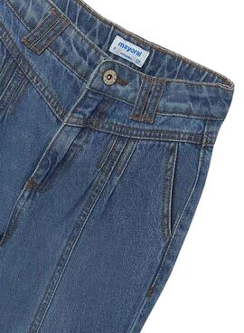 Pantalón Mayoral Cropped Denim Slouch Azul Niña