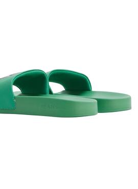 Chanclas Tommy Jeans Flag Print Pool Verde Mujer