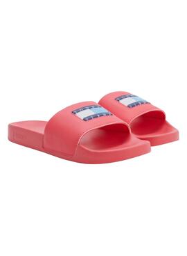 Chanclas Tommy Jeans Flag Print Rosa para Mujer