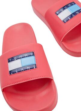 Chanclas Tommy Jeans Flag Print Rosa para Mujer