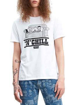 Camiseta Levis Peanuts Chill Blanco Hombre