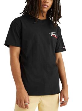 Camiseta Tommy Jeans Signature Negro para Hombre