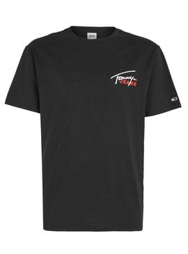 Camiseta Tommy Jeans Signature Negro para Hombre