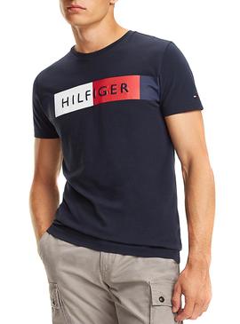 Camiseta Tommy Hilfiger Stripe Marino Hombre
