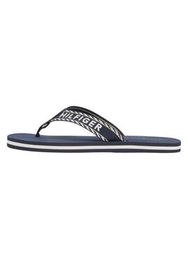 Chanclas Tommy Hilfiger Webbing Marino Mujer