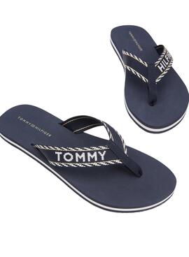 Chanclas Tommy Hilfiger Webbing Marino Mujer