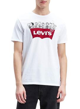 Camiseta Levis Peanuts Snoopy Gang Blanco Hombre