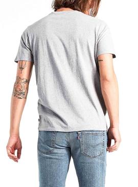 Camiseta Levis Snoopy Peanuts T3 Gris Hombre