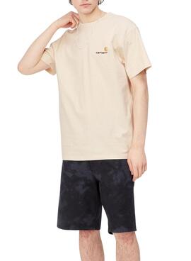 Camiseta Carhartt American Script Beige Hombre