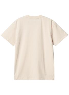 Camiseta Carhartt American Script Beige Hombre