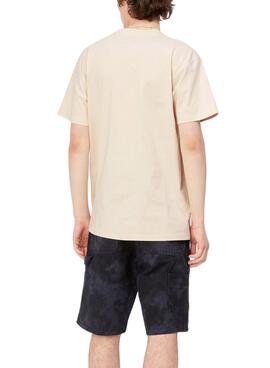 Camiseta Carhartt American Script Beige Hombre