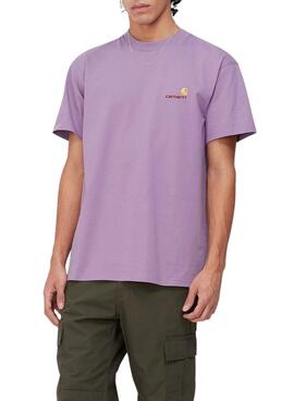 Camiseta Carhartt American Script Violeta Hombre