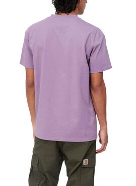 Camiseta Carhartt American Script Violeta Hombre