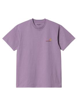 Camiseta Carhartt American Script Violeta Hombre