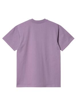 Camiseta Carhartt American Script Violeta Hombre