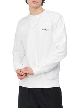 Sudadera Carhartt Script Embroidery Blanco Hombre