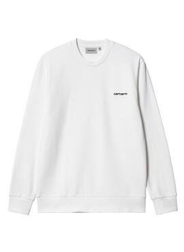 Sudadera Carhartt Script Embroidery Blanco Hombre