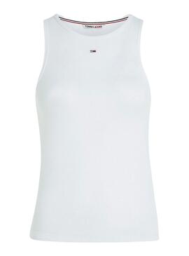 Camiseta Tommy Jeans Rib Tank Blanco para Mujer