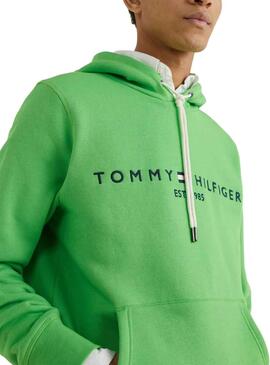 Sudadera Tommy Hilfiger Logo Hoody Verde Hombre