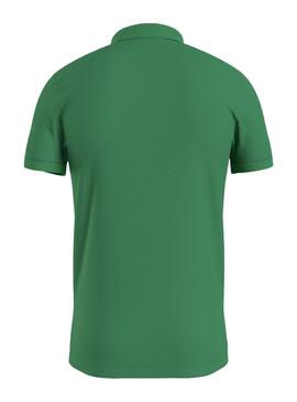 Polo Tommy Jeans Slim Placket Verde para Hombre