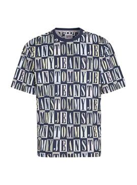 Camiseta Tommy Jeans OVZ AOP Marino para Hombre