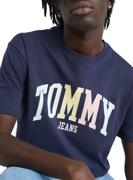Camiseta Tommy Jeans College Pop Marino Hombre