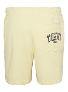 Bermuda Tommy Jeans College Pop Amarillo Hombre