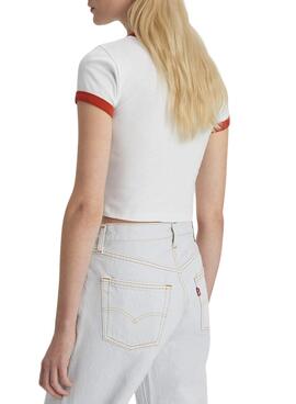 Camiseta Levis Slow Down Blanco para Mujer