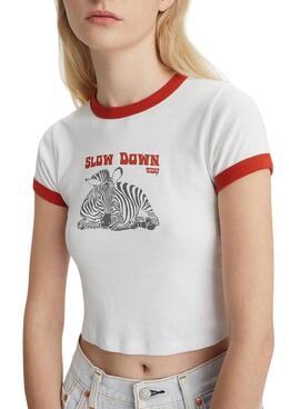 Camiseta Levis Slow Down Blanco para Mujer