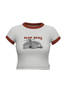 Camiseta Levis Slow Down Blanco para Mujer