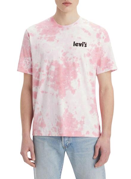 Camiseta levis top rosa hombre