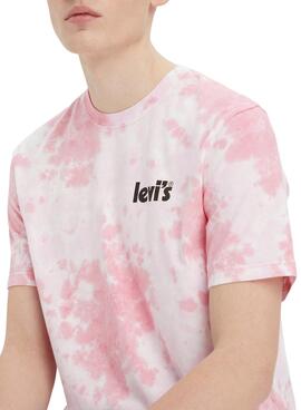 Camiseta Levis Poster Rosa para Hombre