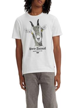 Camiseta Levis Party Animal Blanco para Hombre