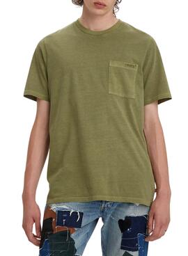 Camiseta Levis Pocket Verde para Hombre