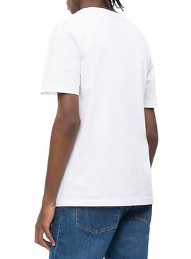 Camiseta Calvin Klein Curved Varsity Blanco Hombre