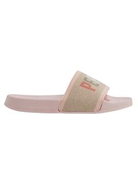 Chanclas Pepe Jeans Slider Knit Rosa para Mujer