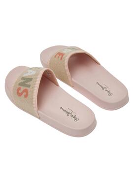 Chanclas Pepe Jeans Slider Knit Rosa para Mujer