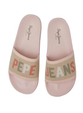 Chanclas Pepe Jeans Slider Knit Rosa para Mujer