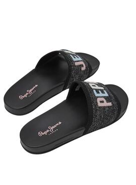 Chanclas Pepe Jeans Slider Knit Negro para Mujer