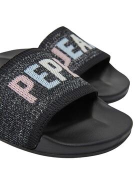 Chanclas Pepe Jeans Slider Knit Negro para Mujer