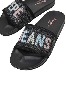 Chanclas Pepe Jeans Slider Knit Negro para Mujer